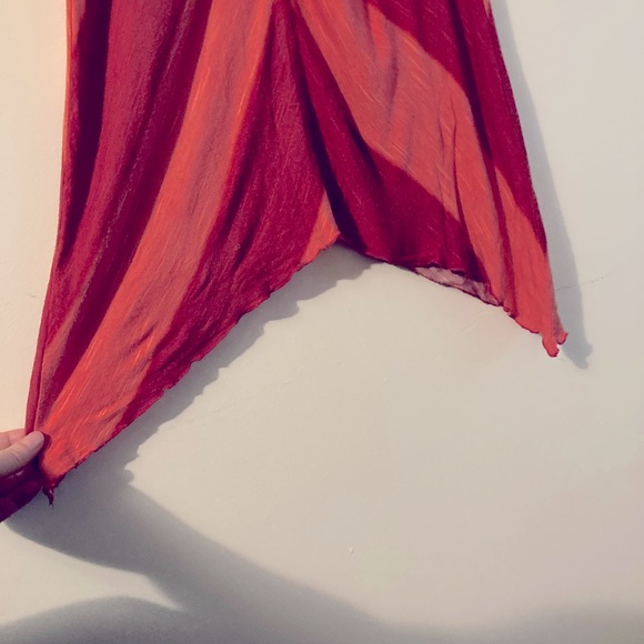 Threads • Pink & Red Striped Chevron Pattern Long Tank Top Bohemian Size Medium - Picture 4 of 4